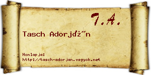 Tasch Adorján névjegykártya